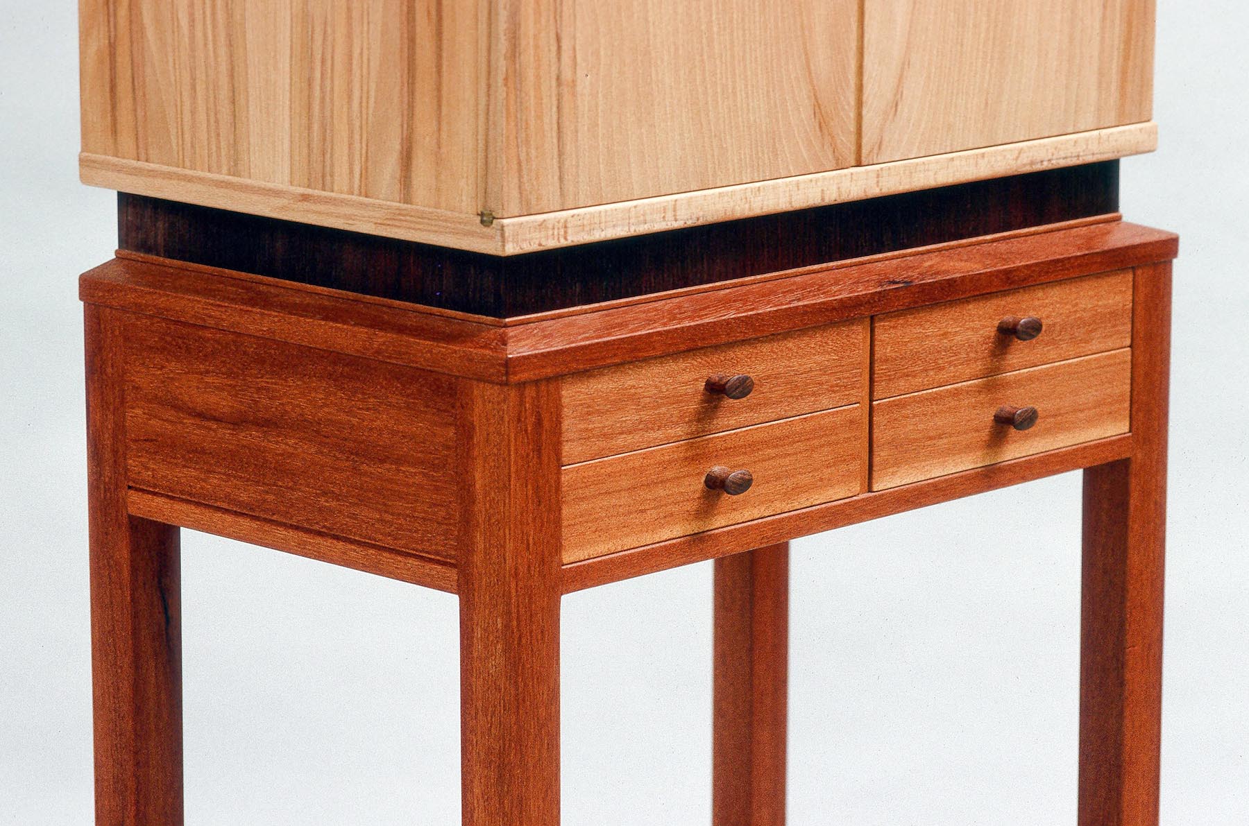 Beech Cabinet with Drawer Stand